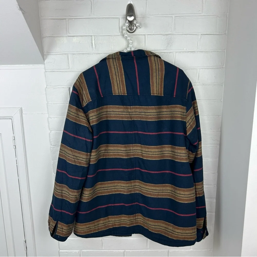 The North Face Men’s Striped Thick Sherpa Shacket Button Front Light Jacket